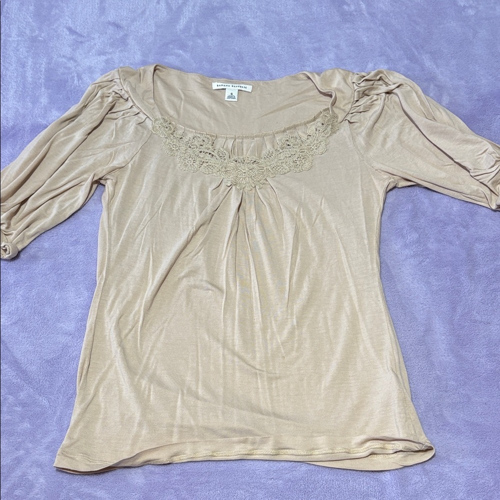 Banana Republic Beige Lace Blouse